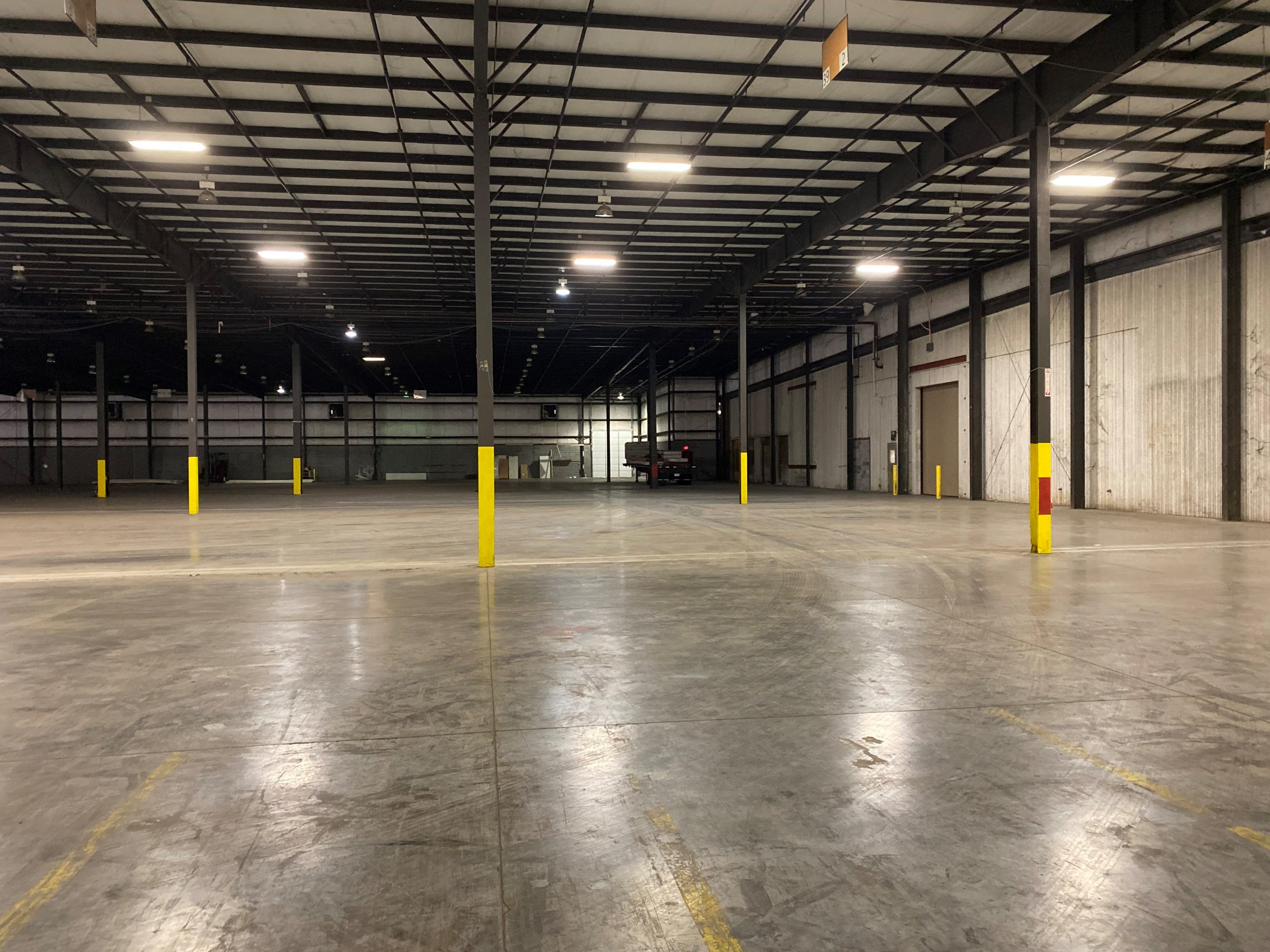 warehouse before being painted