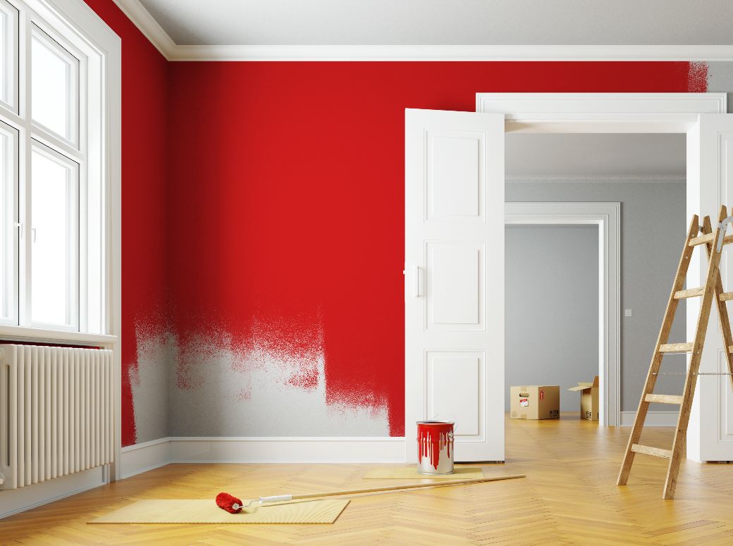 red painted room