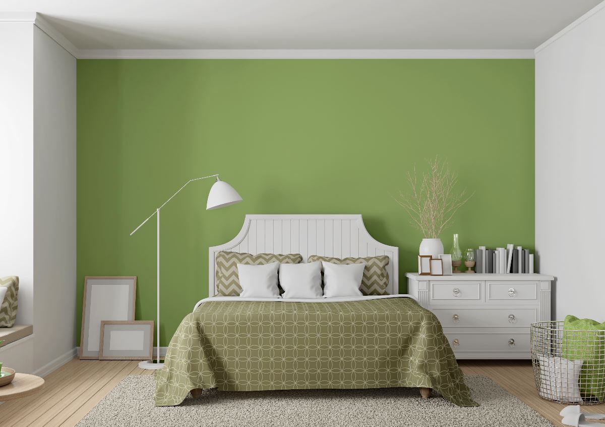 green painted room