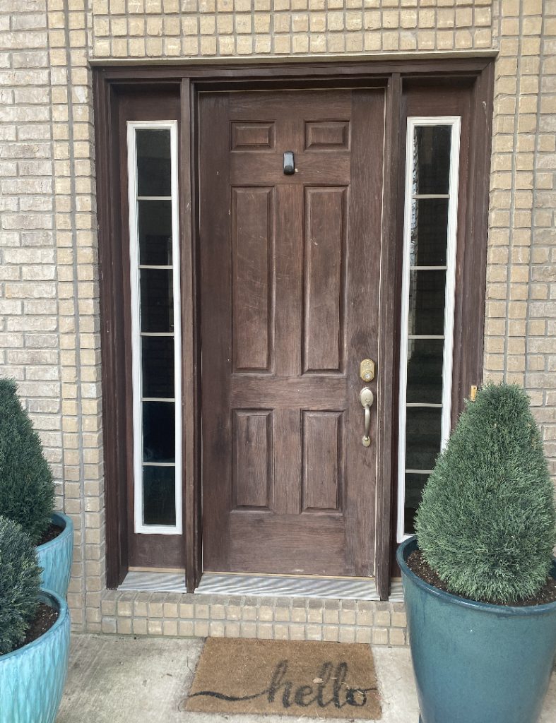 Priming and painting front door before