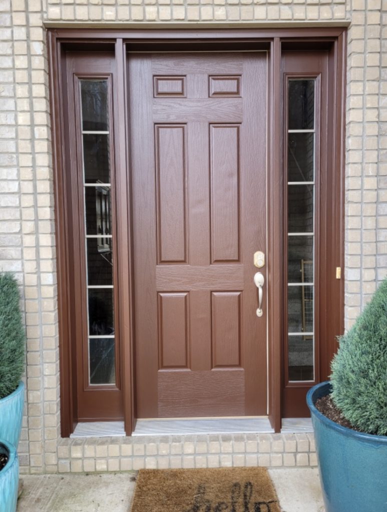 Priming and painting front door after