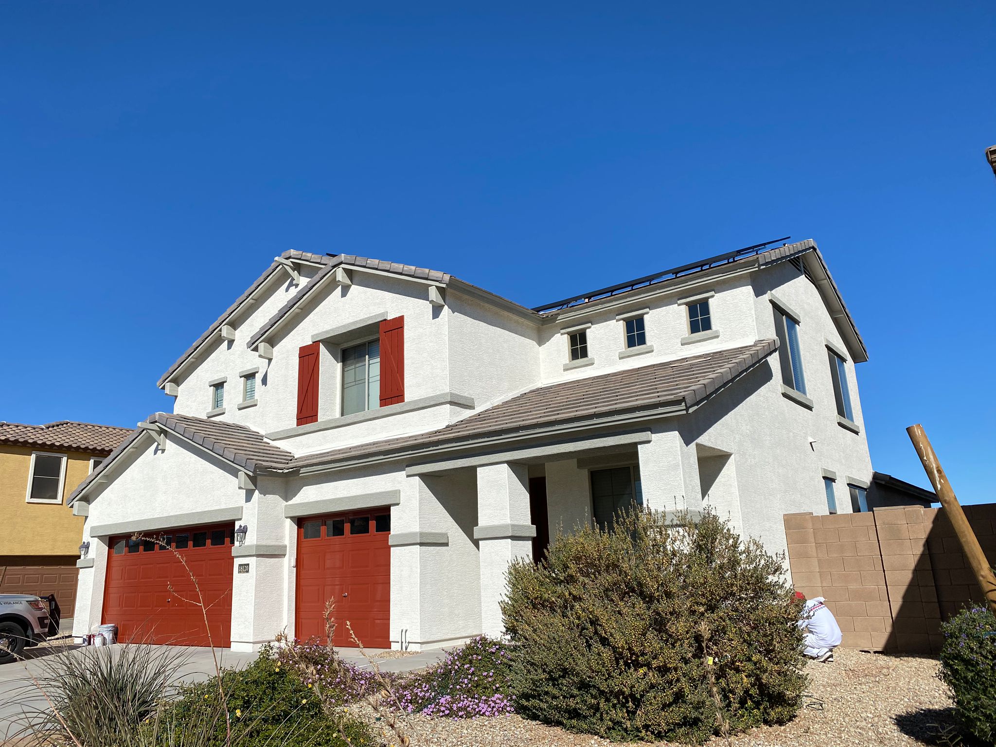 A Stucco home in Wadell Arizona after being painted.