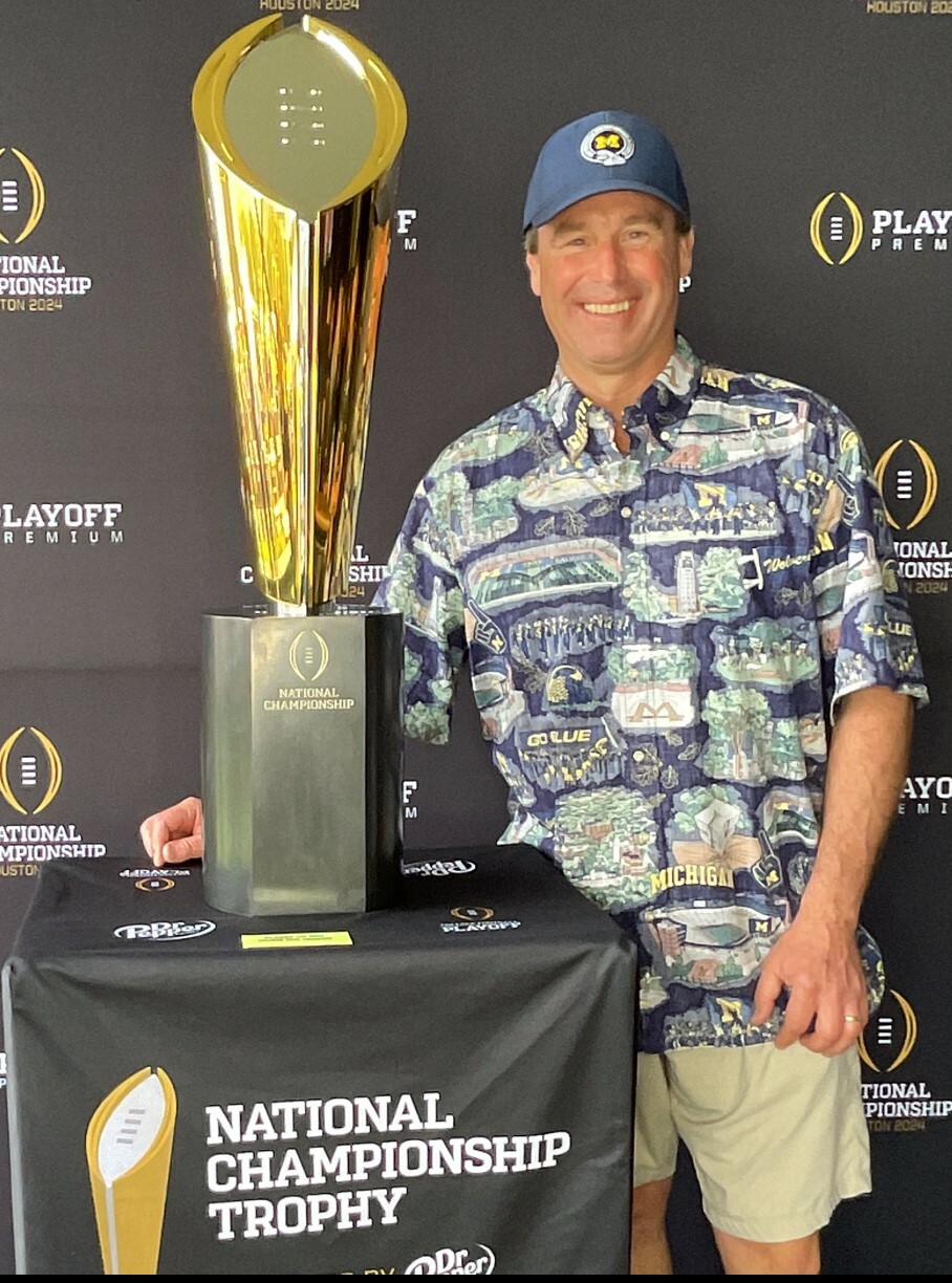 Mark with the National Football Trophy!