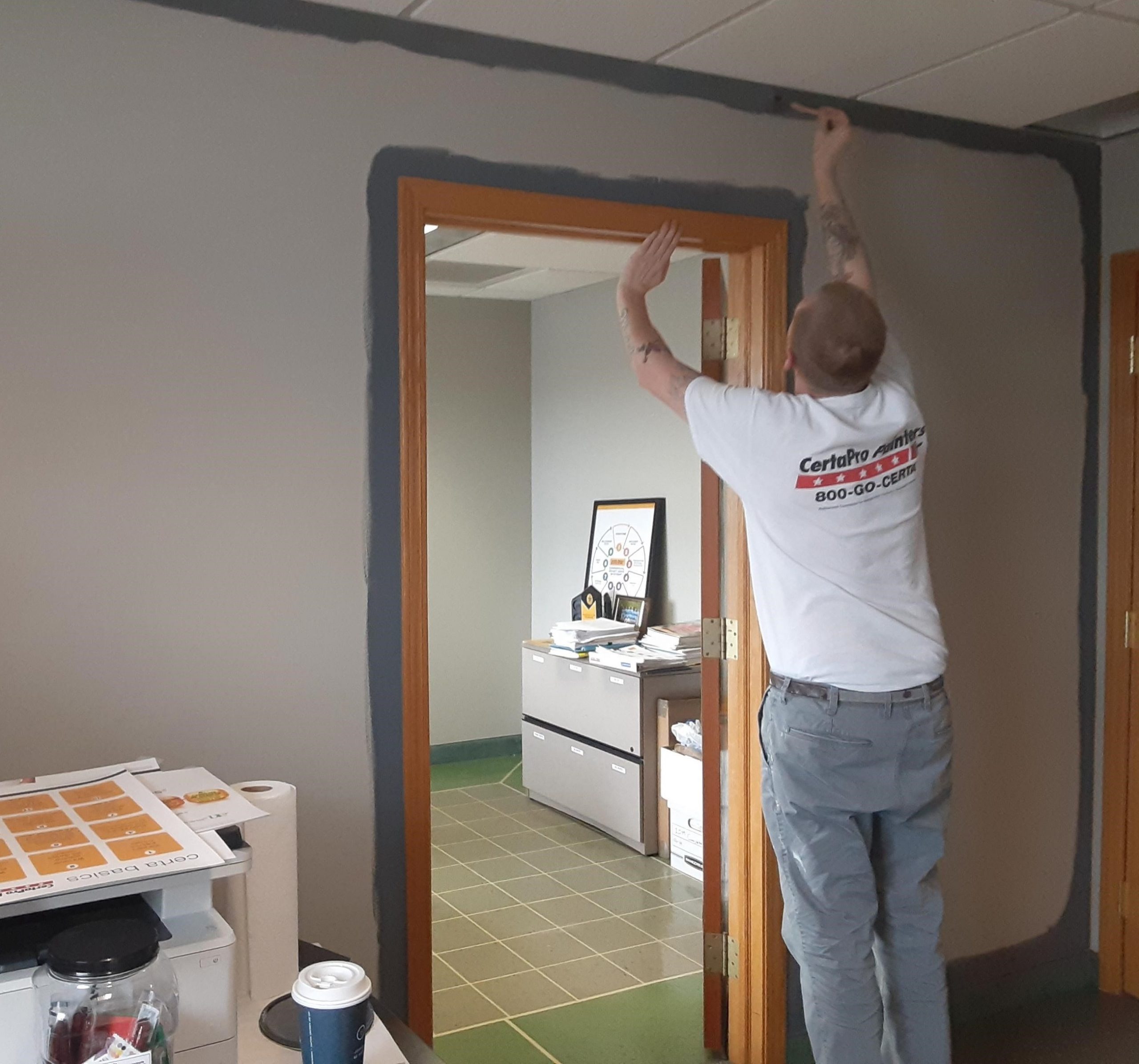 Commercial Office/Retail painting by CertaPro painters in Grand Rapids, MI Before