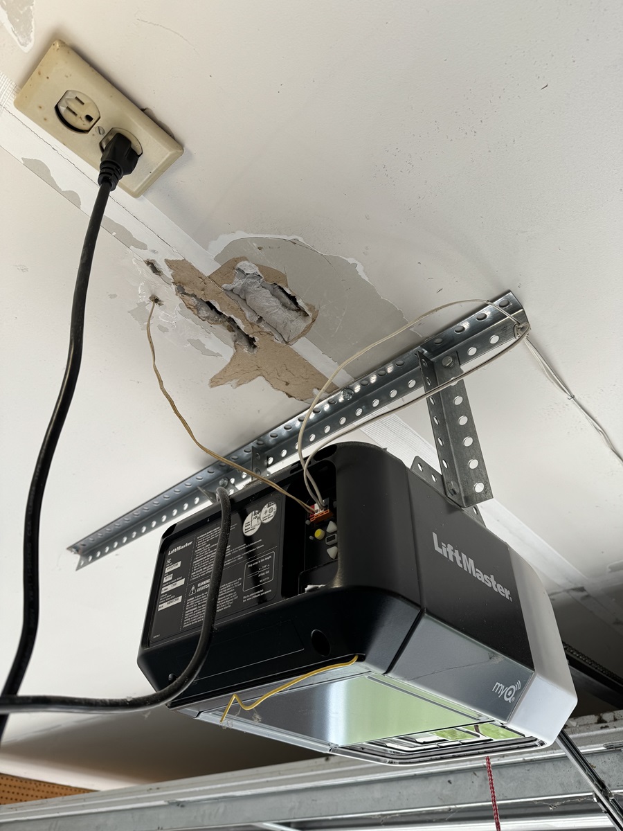 Drywall repair needed in garage
