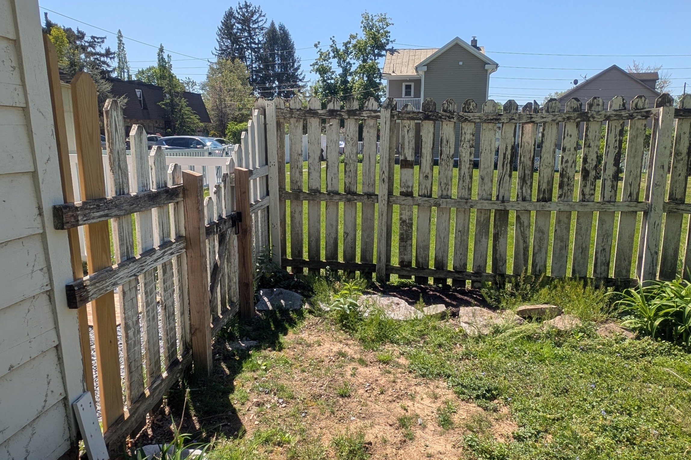 fence before painting