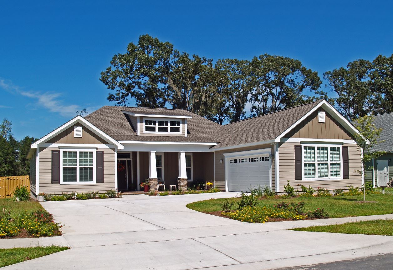 1 story home with 2 colors