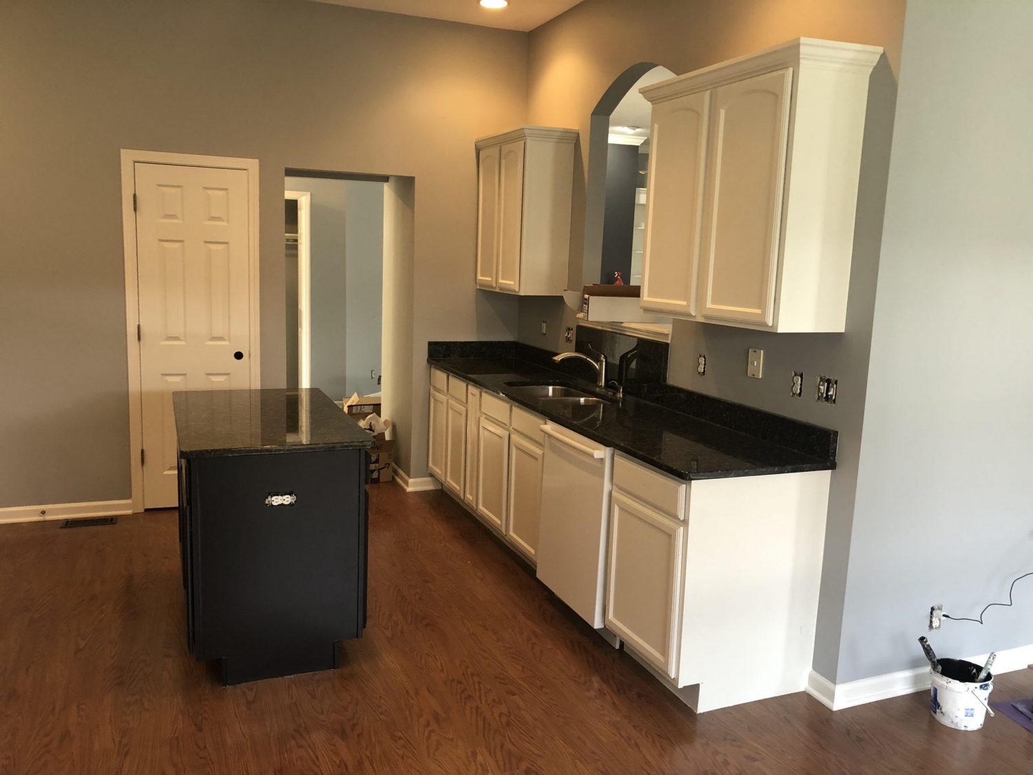 white painted cabinets
