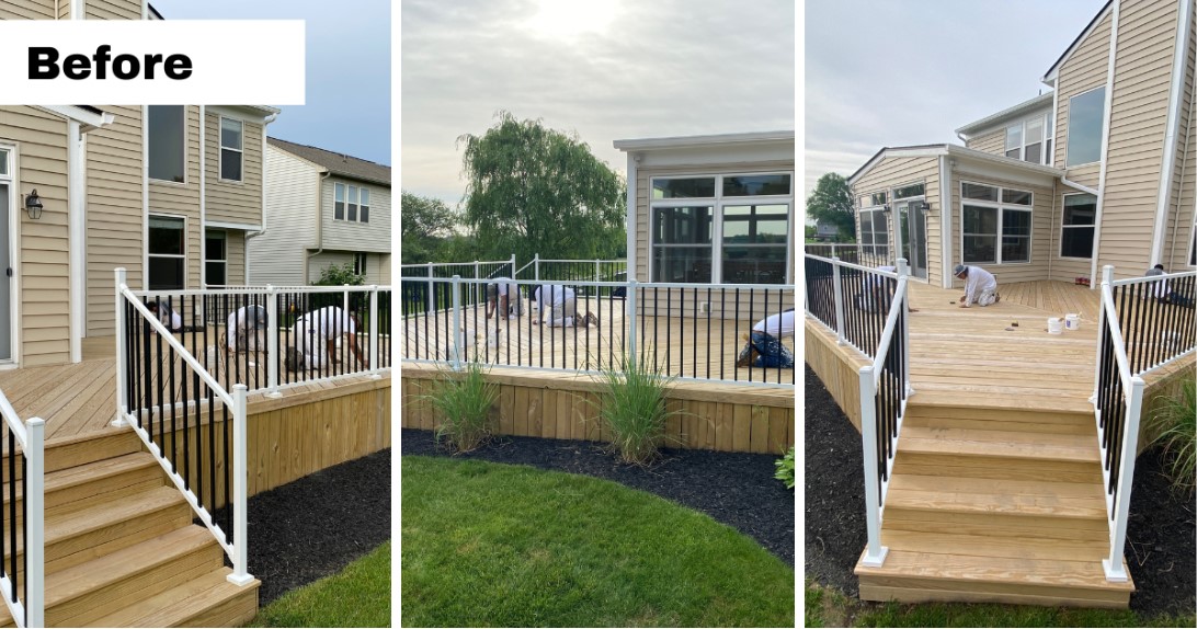 before deck staining