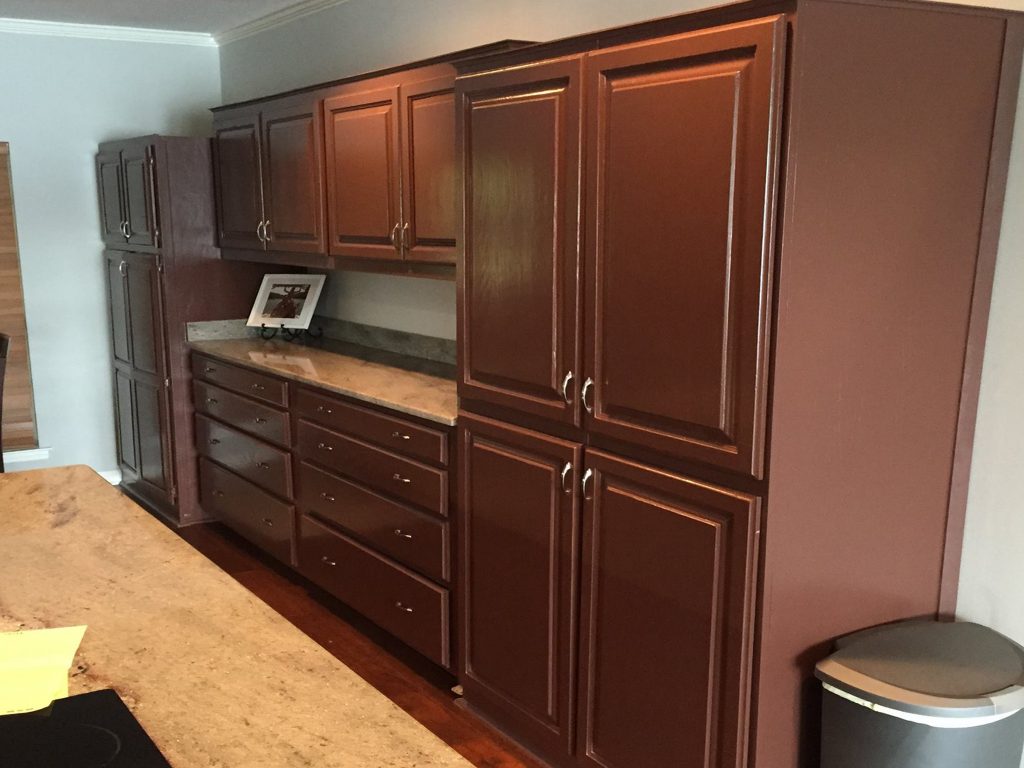 Cabinet Refinishing Project Before