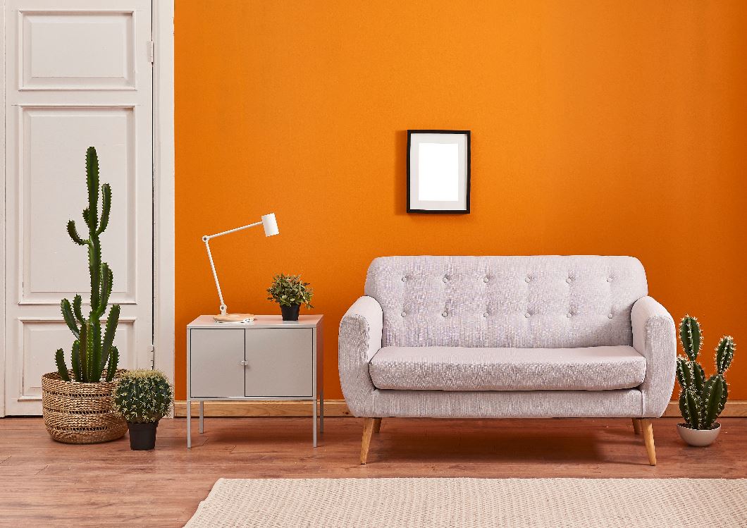 orange painted room