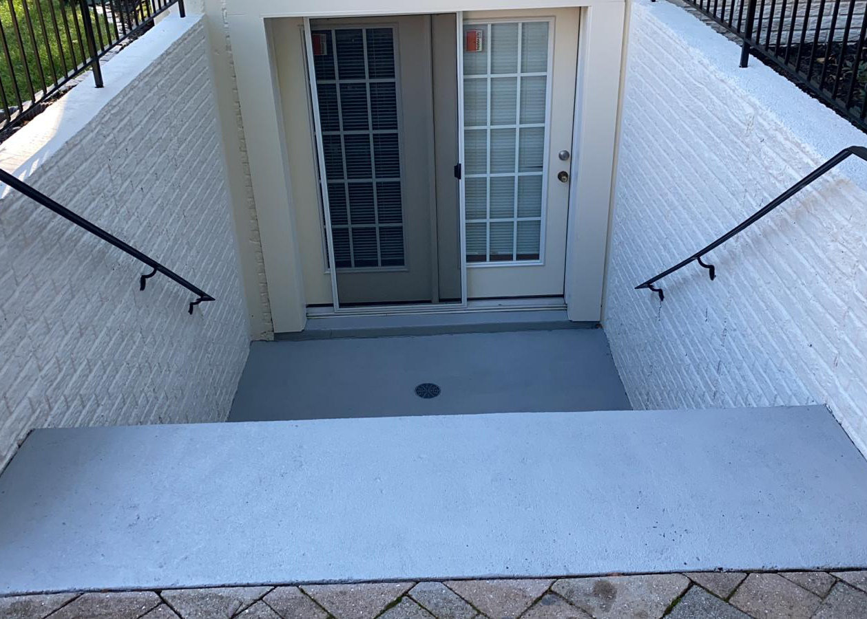 basement walkout after painting