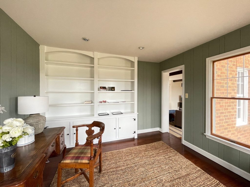 After Photo of the Study Room Repainted Green