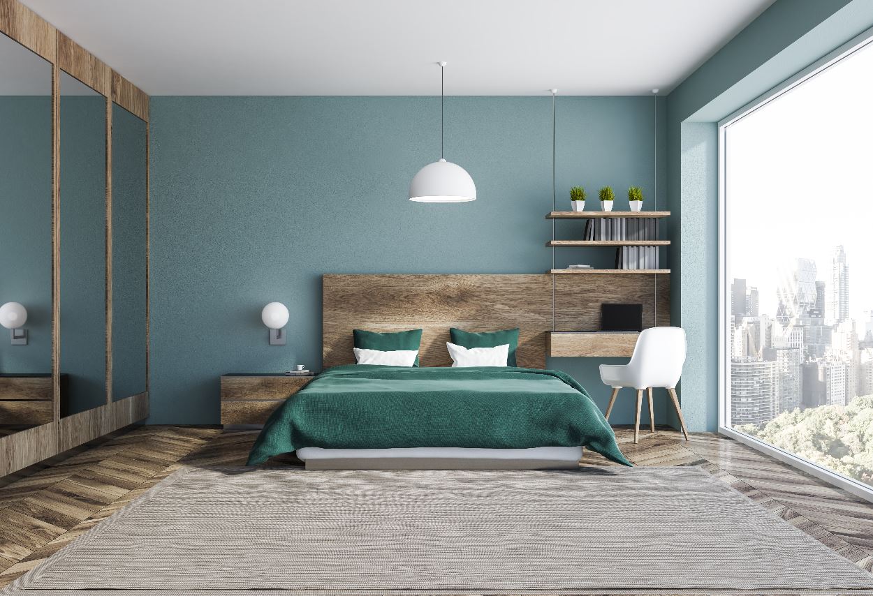 green bedroom