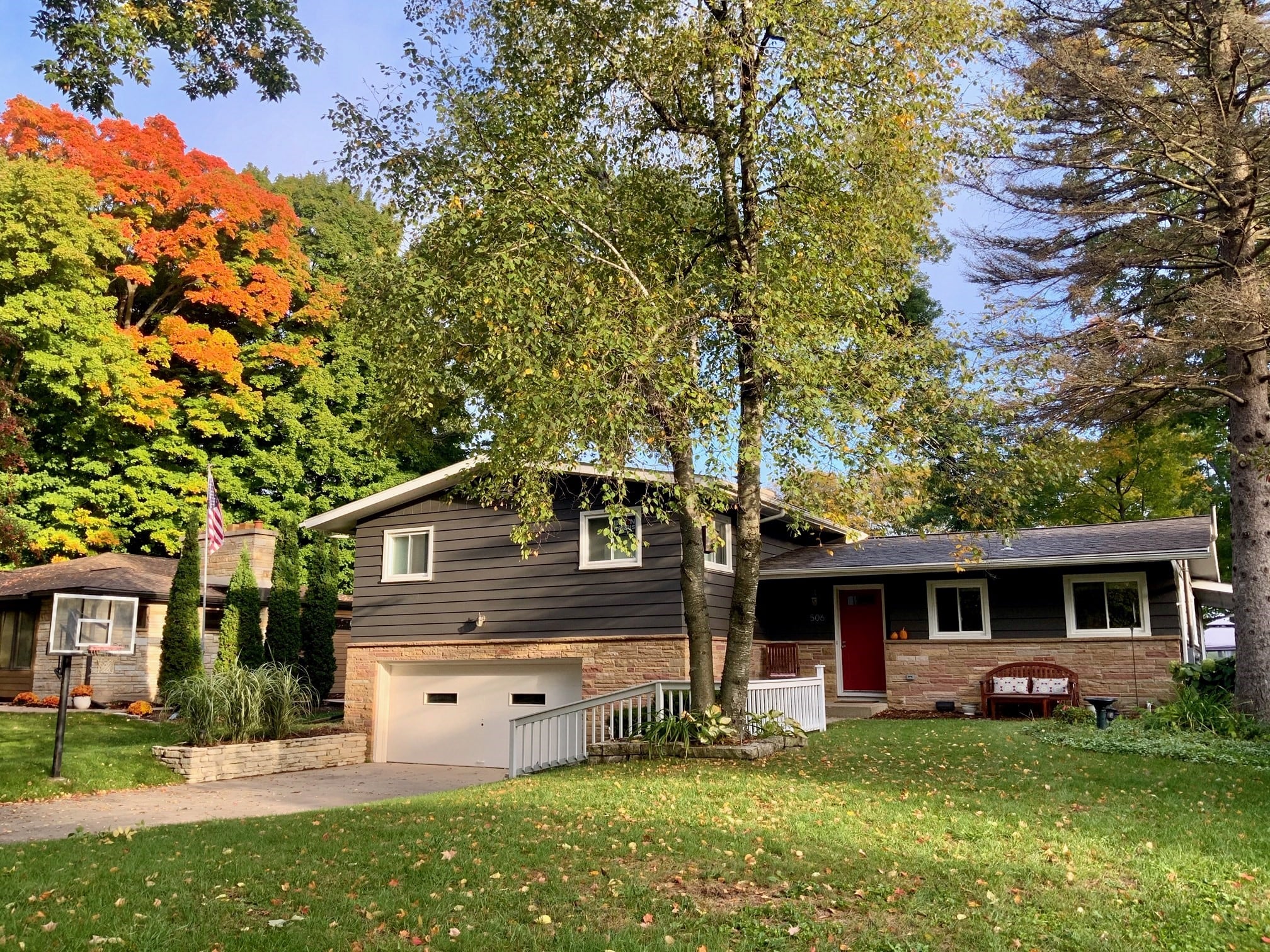 Brown Siding With White Trim Madison, Wisconsin