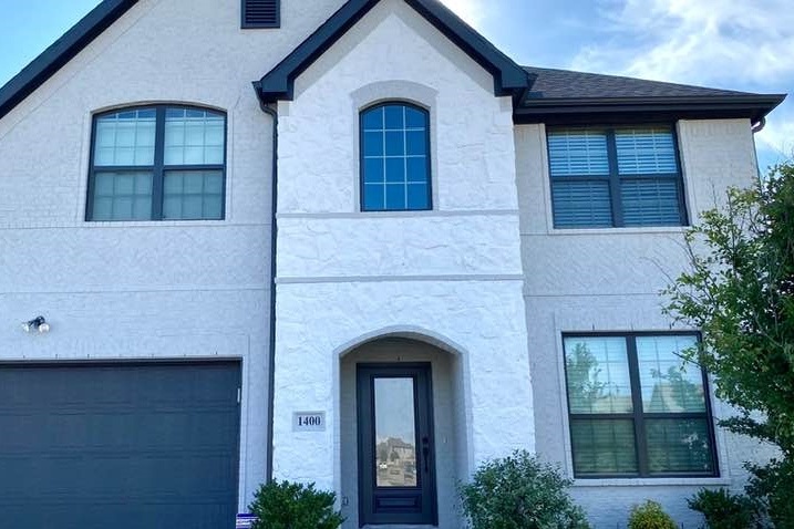 brick facade after painting