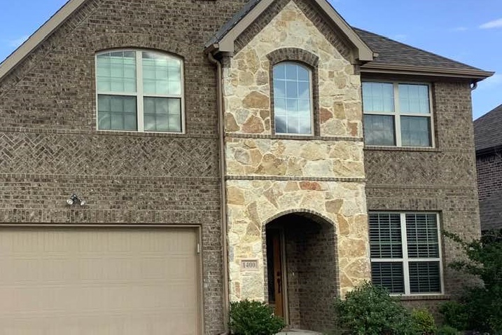 brick facade before painting