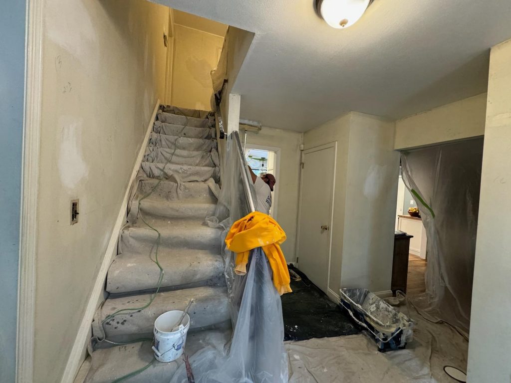 Stairway Interior Repainted Before