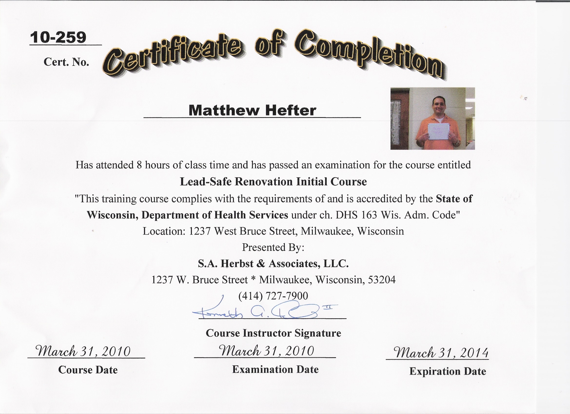 CertaPro Painters of Milwaukee is Lead Safety Certified