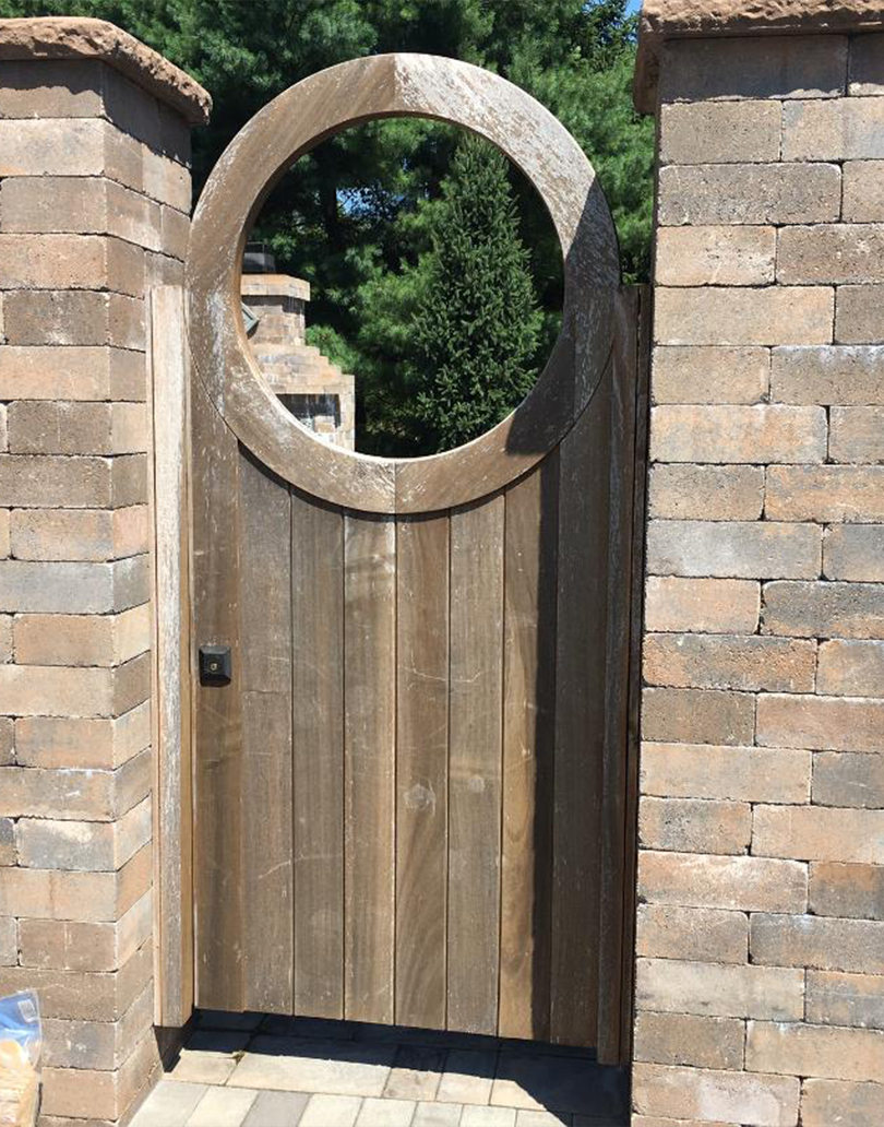 Natural Wood Gate Refinished Before