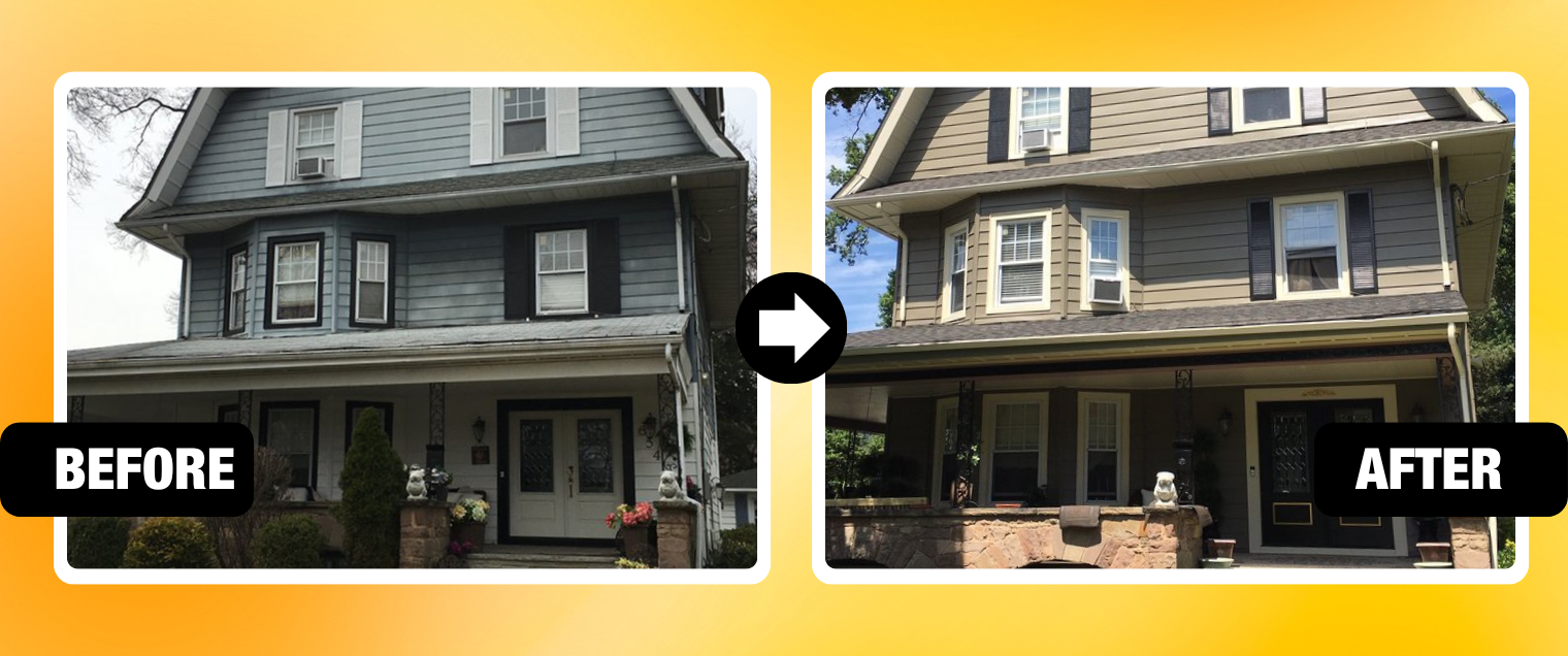 Before and After - Exterior Painting in Westfield, NJ