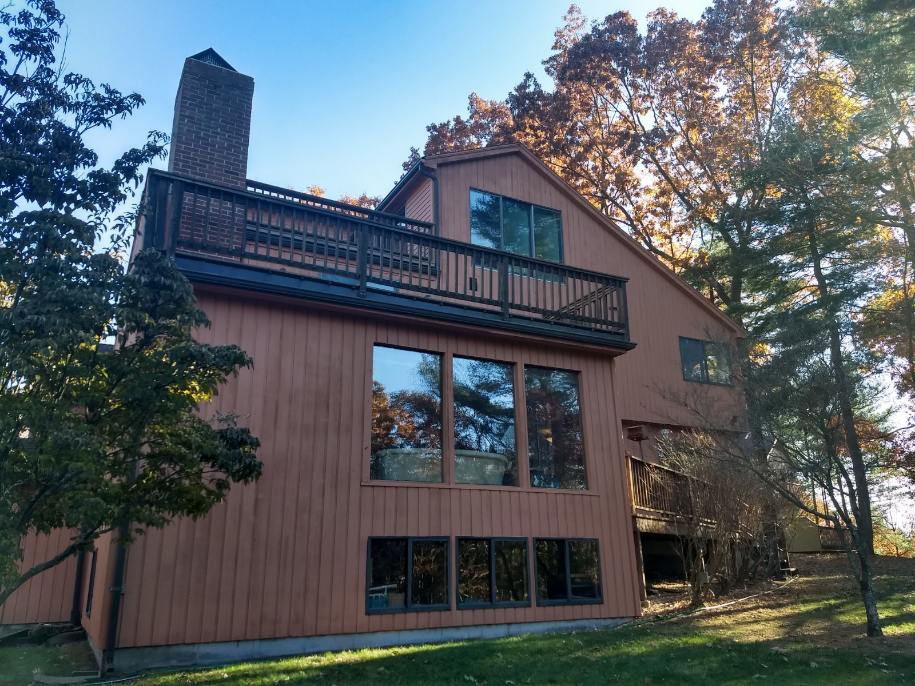 Stained home exterior