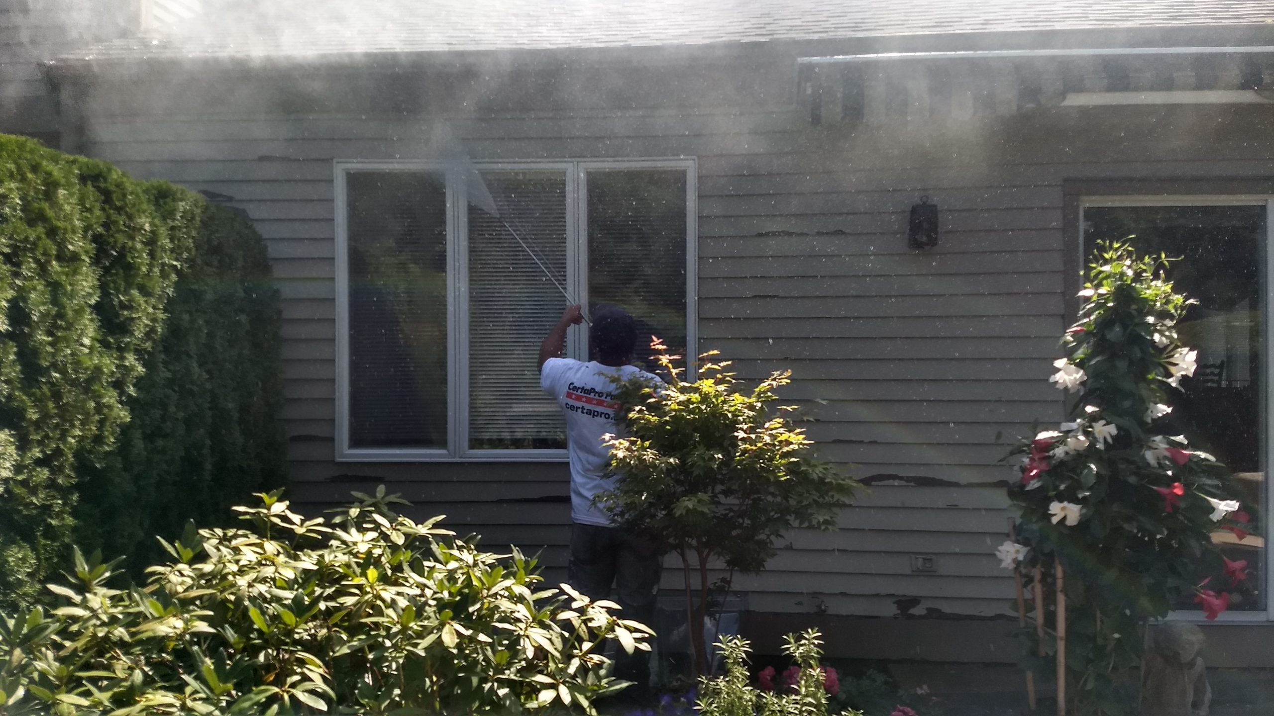 Power Washing Condominium Exterior