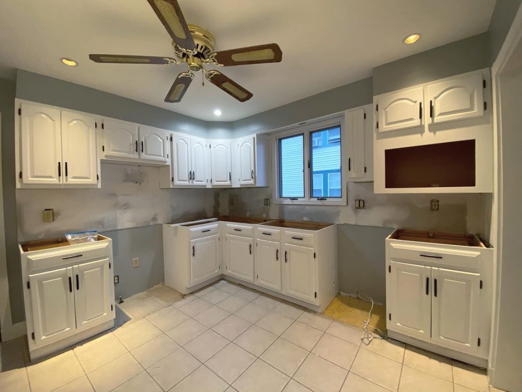 Kitchen Cabinet Repainting Project after