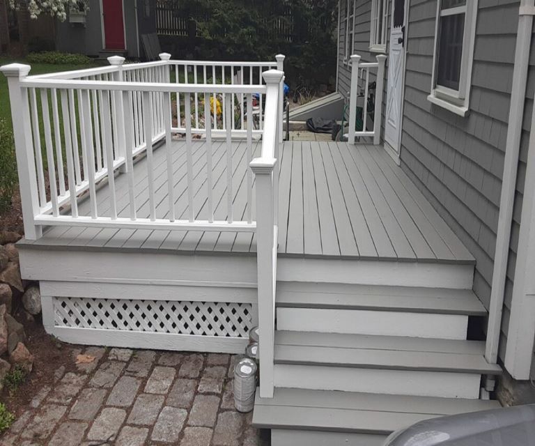 After Photo of a Deck painting project in Dedham, MA