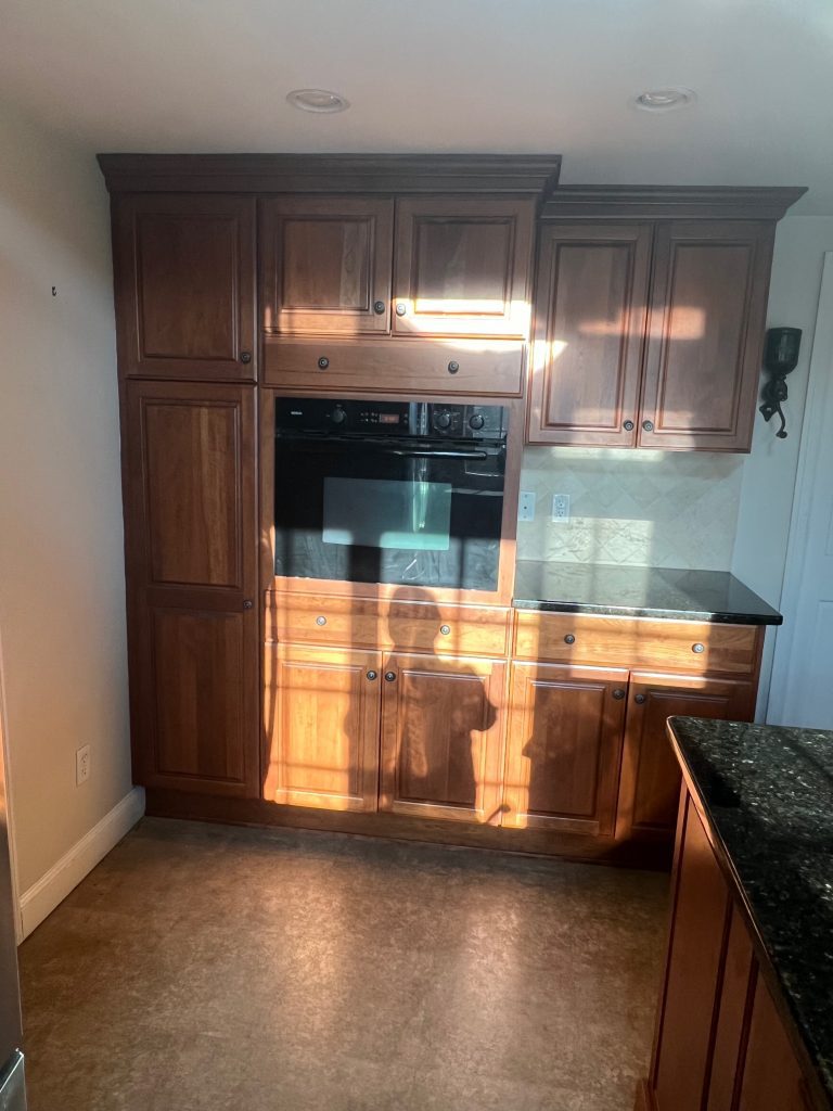 kitchen cabinet painting before photo