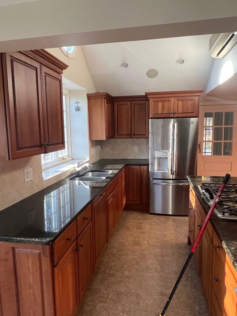 Dedham Kitchen Cabinet Painting Before