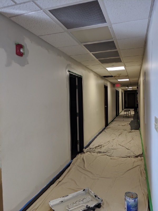 before painting hallway
