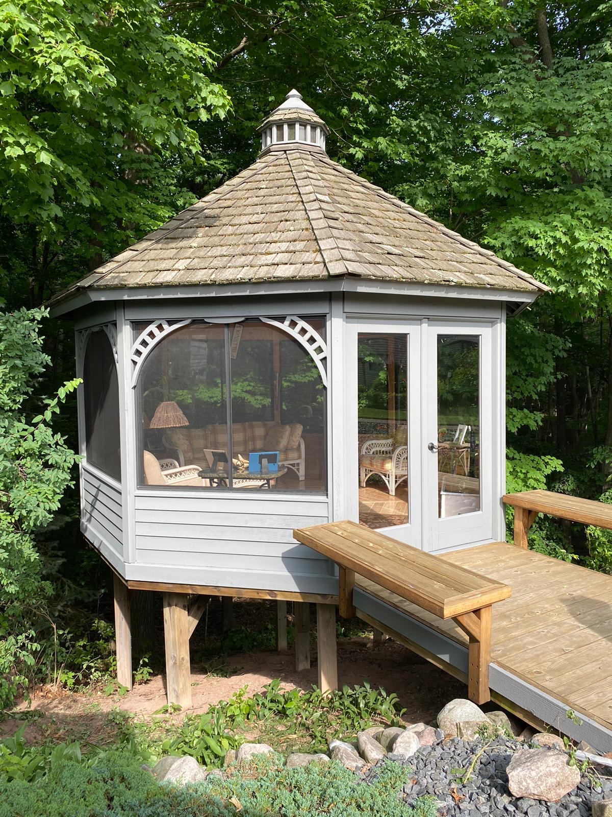 pergola staining project