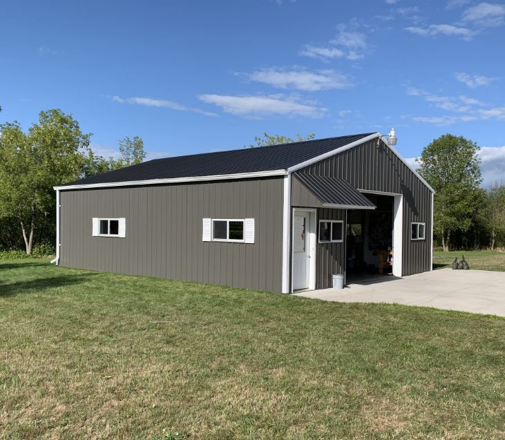 large shed in green bay freshly painted