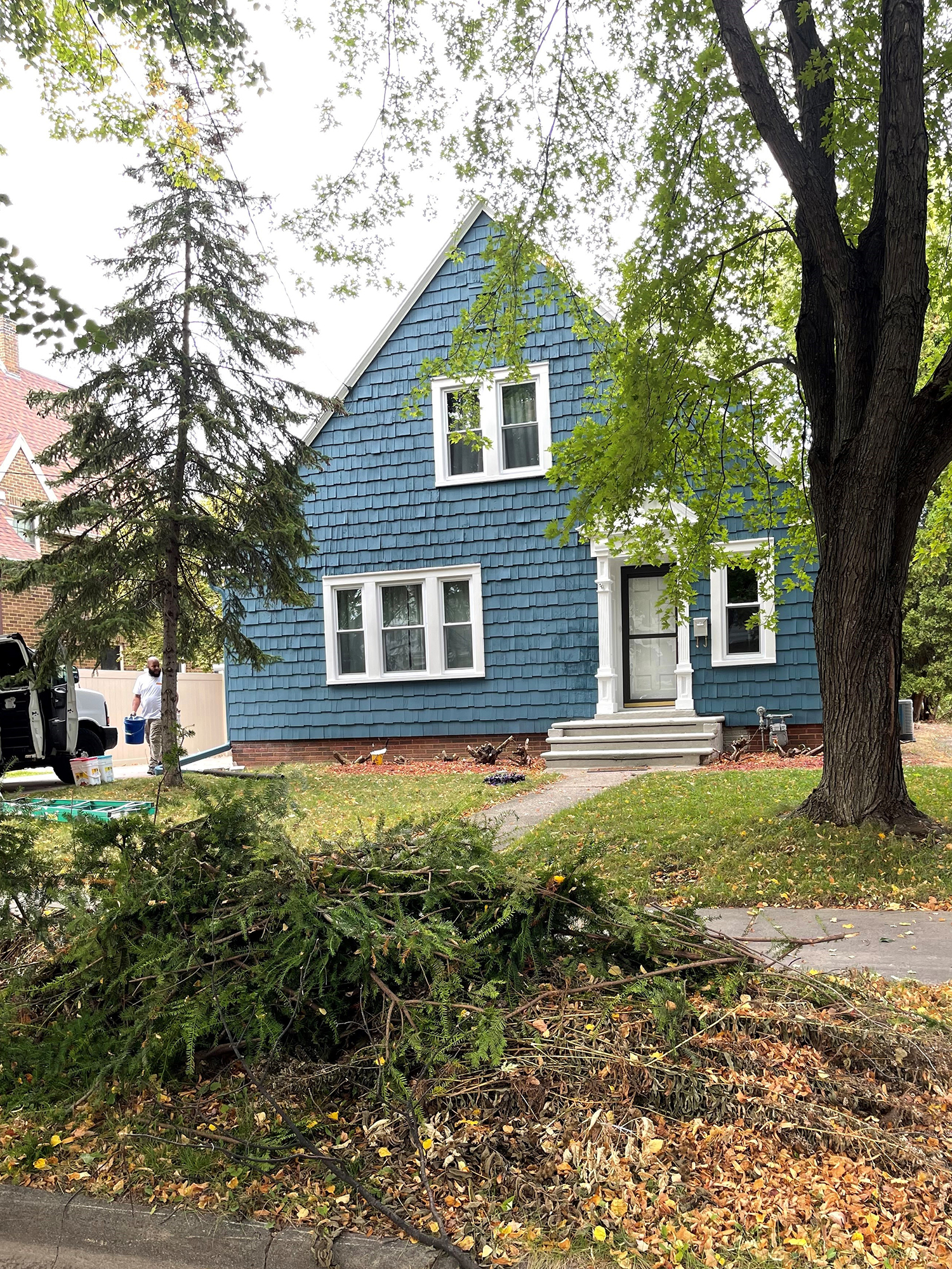 after solid stain on house exterior