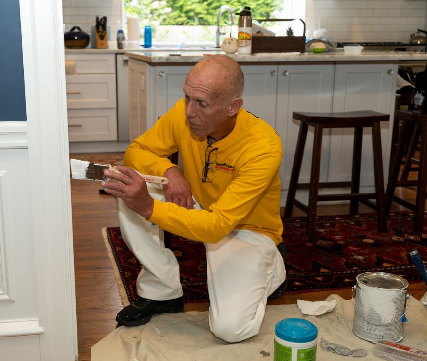 painting working on interior trim