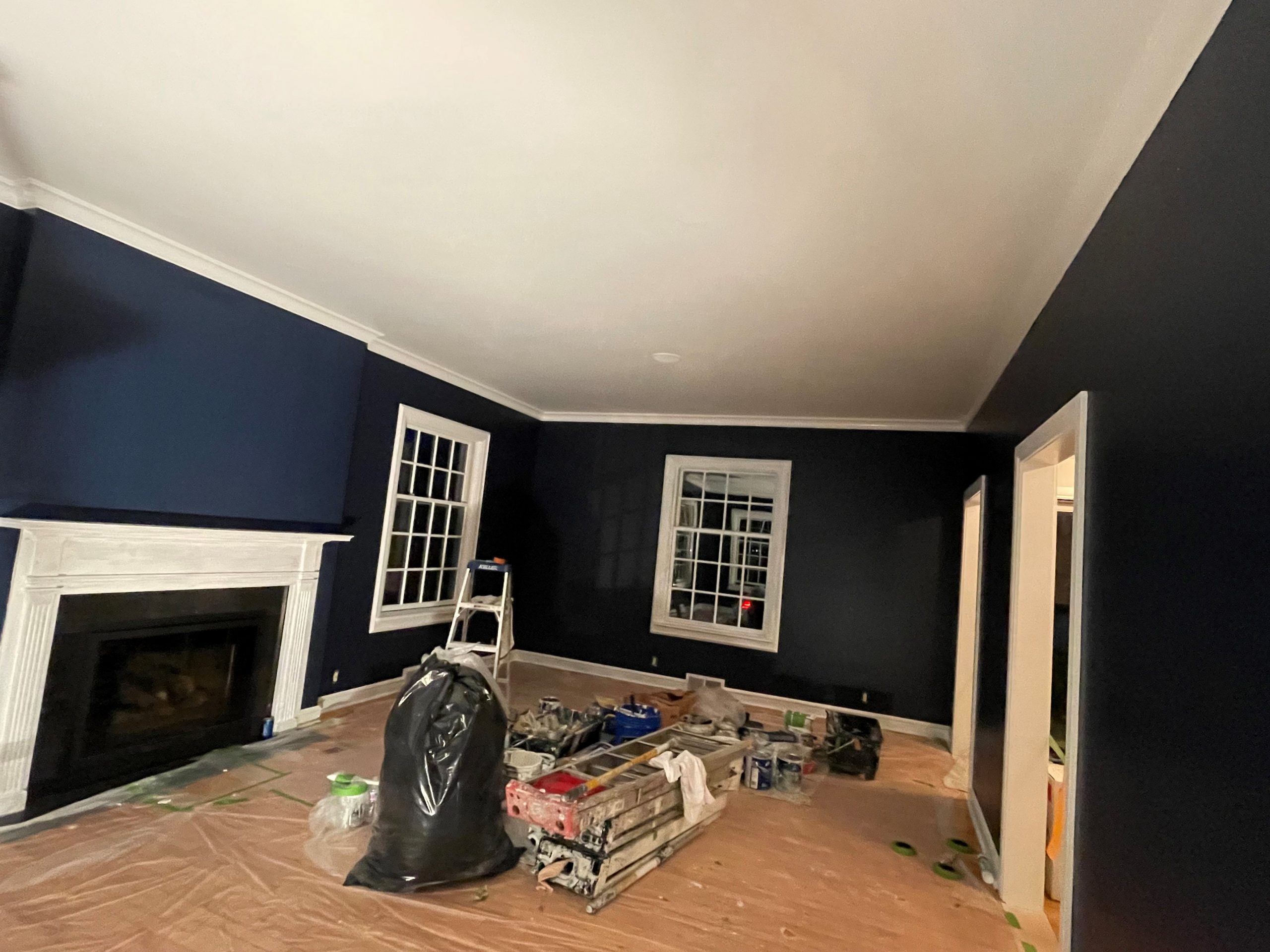 after plaster repairs and painting