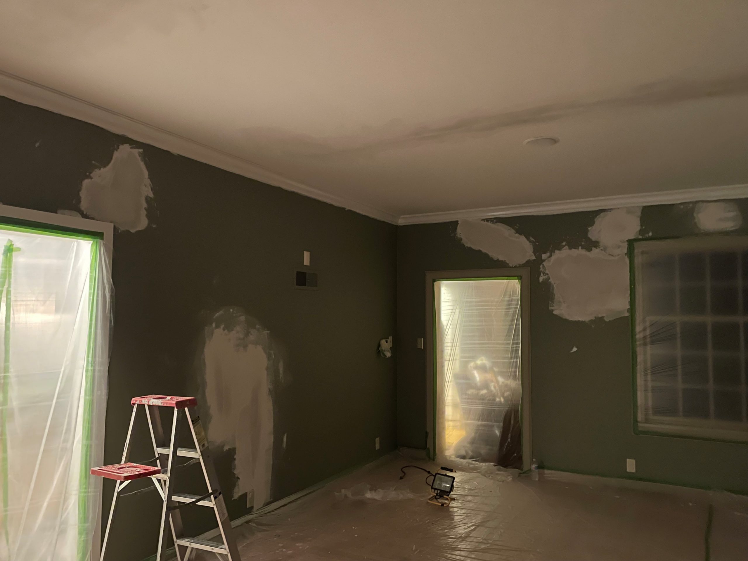 before plaster repairs and painting