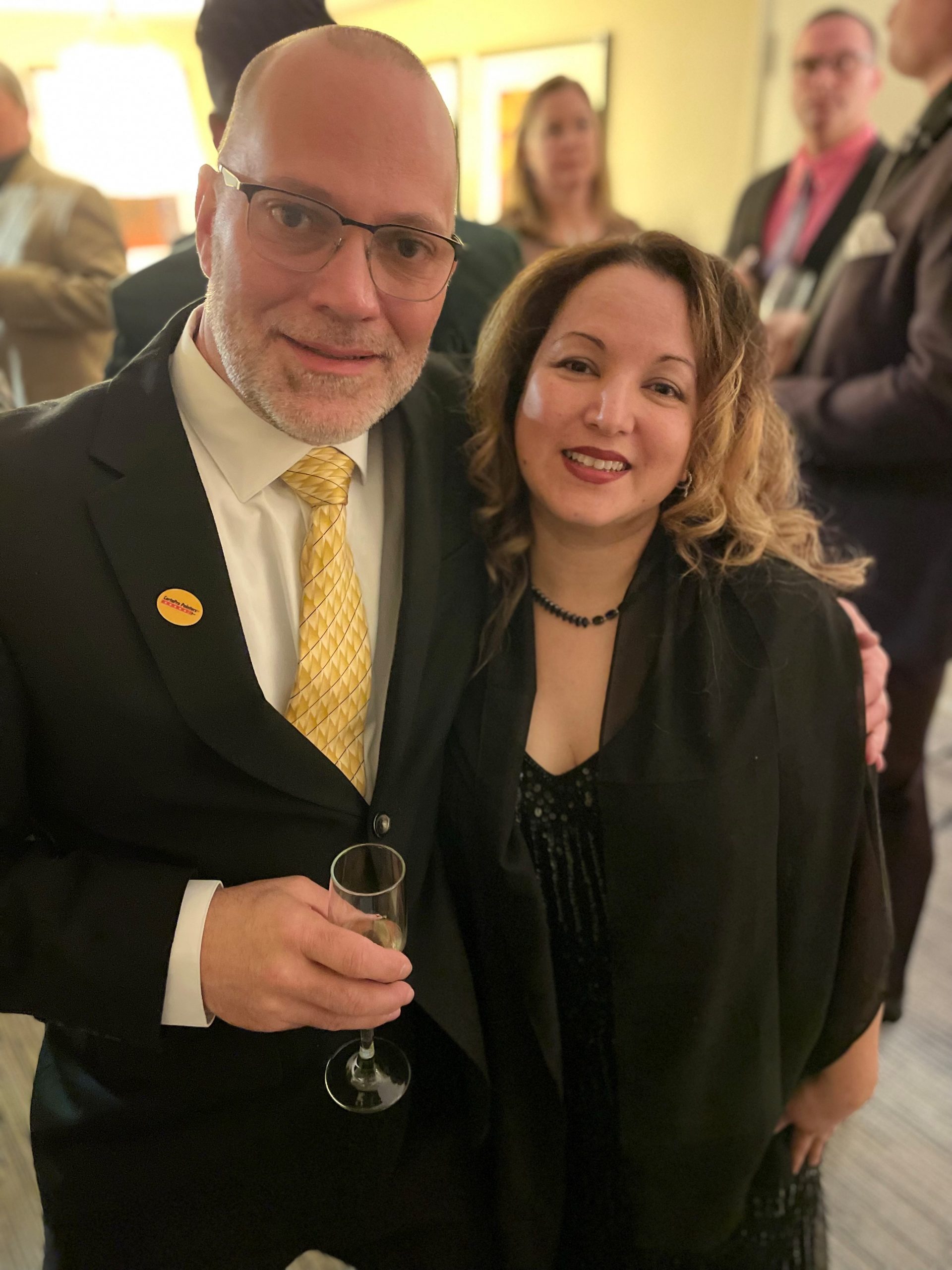 posing for a picture at gala