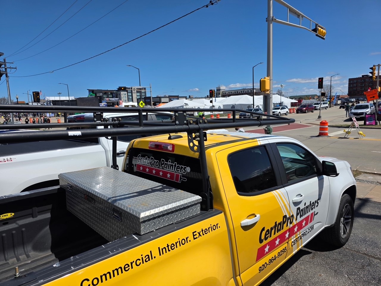 CertaPro truck at intersection