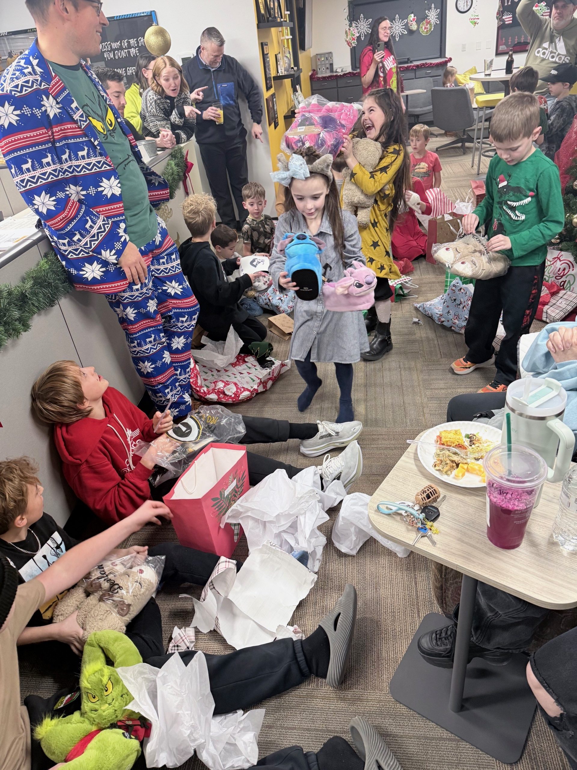 group at office party