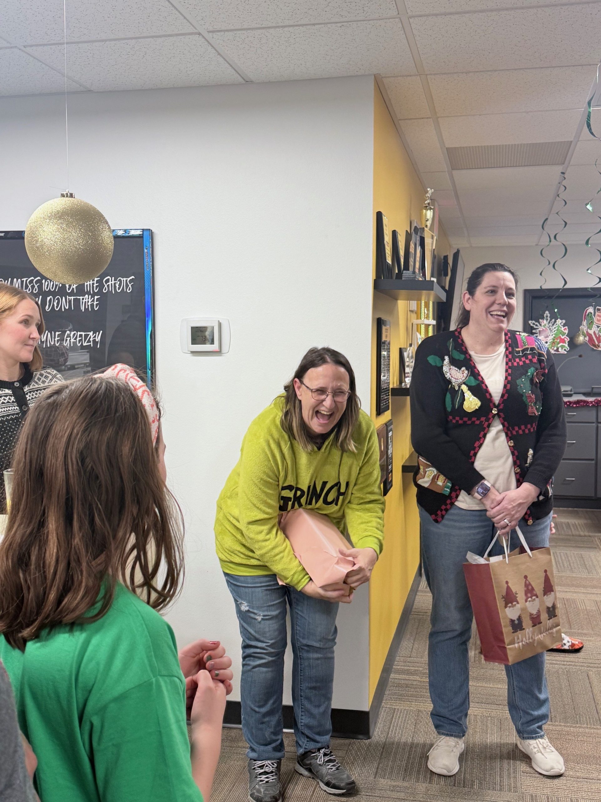 group at office party