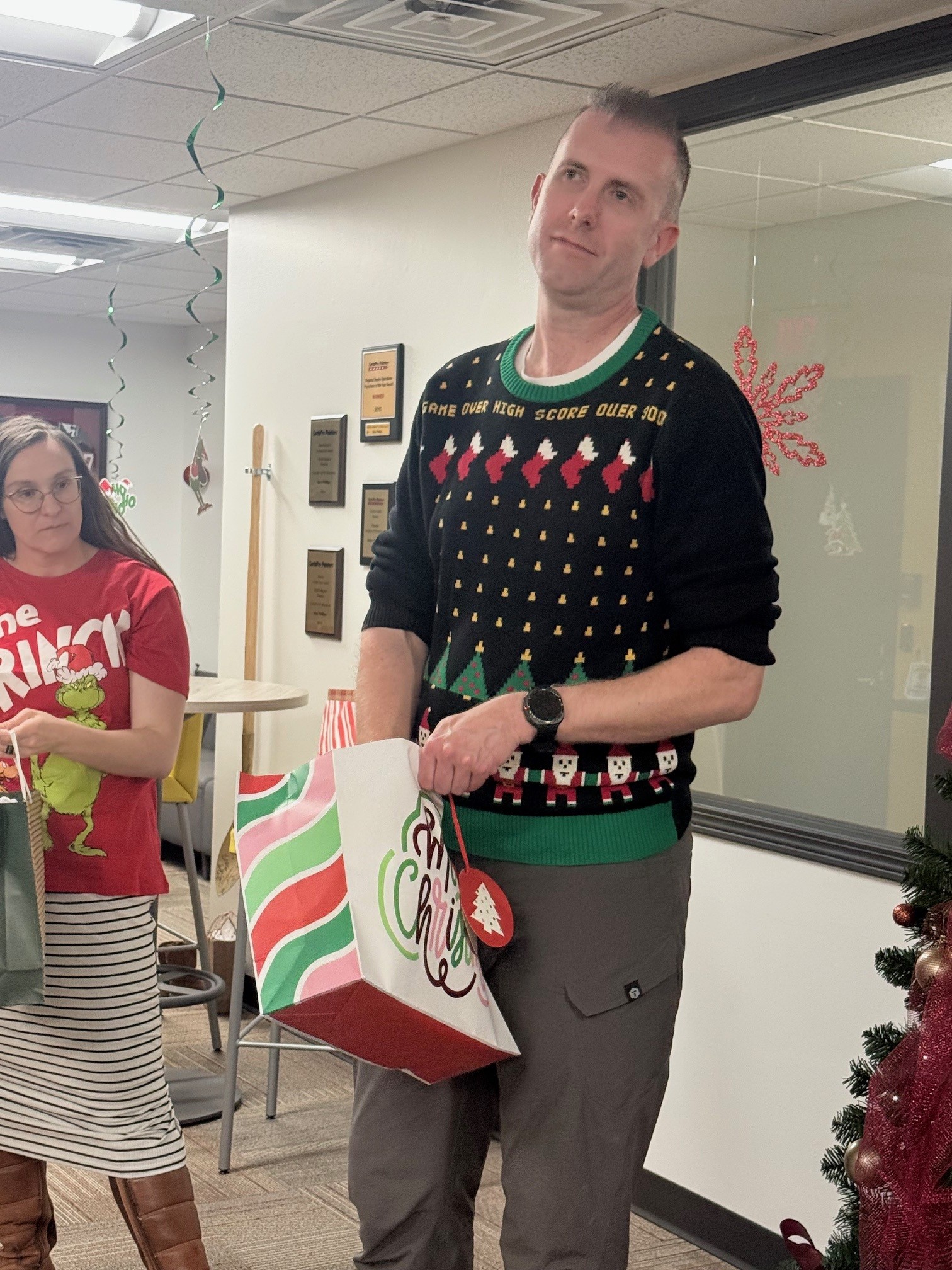 group at office party