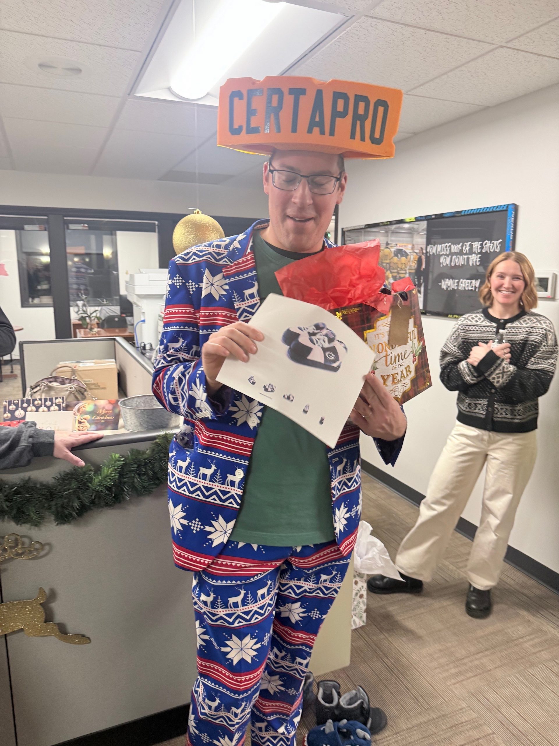 group at office party