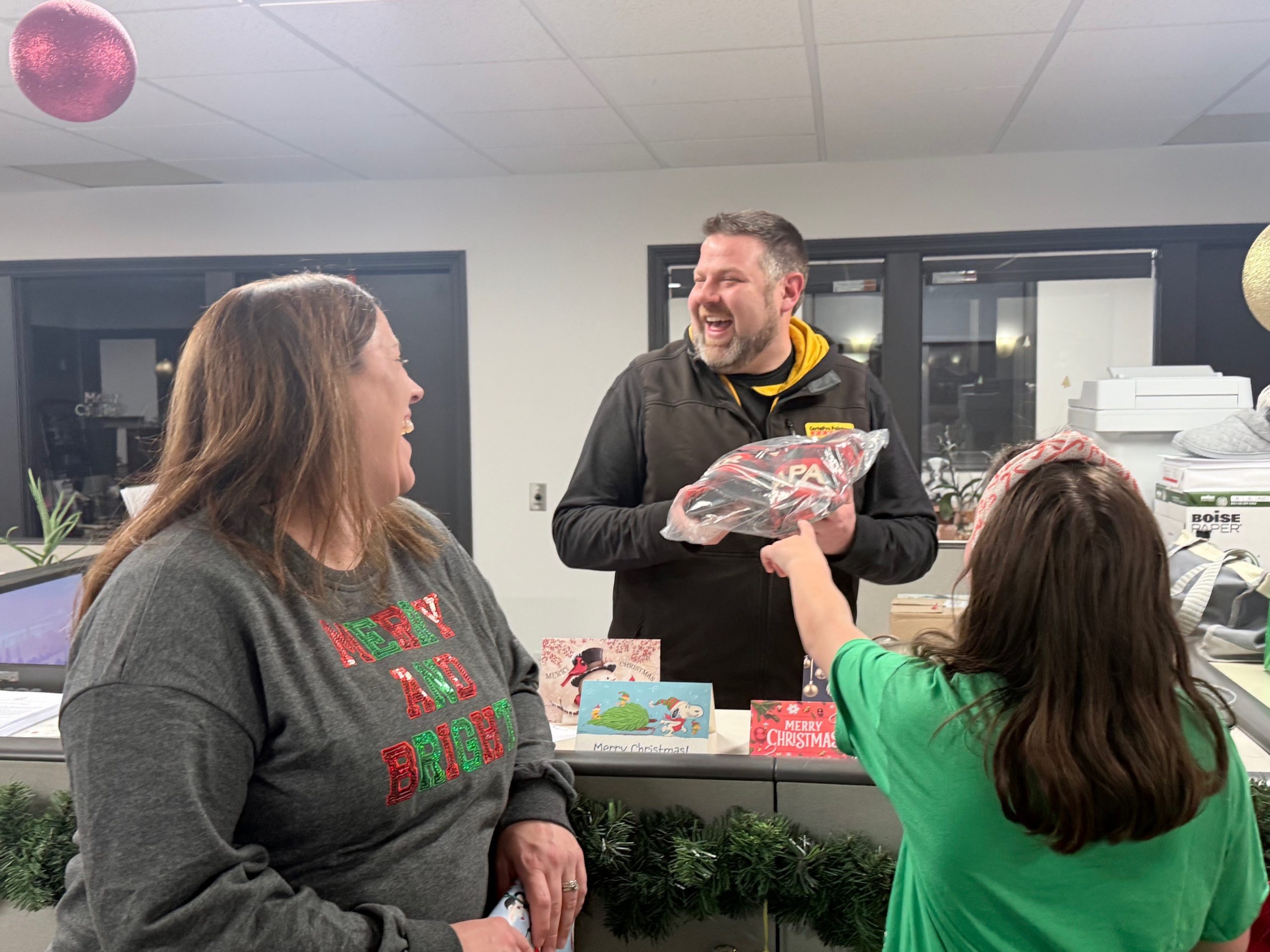 group at office party