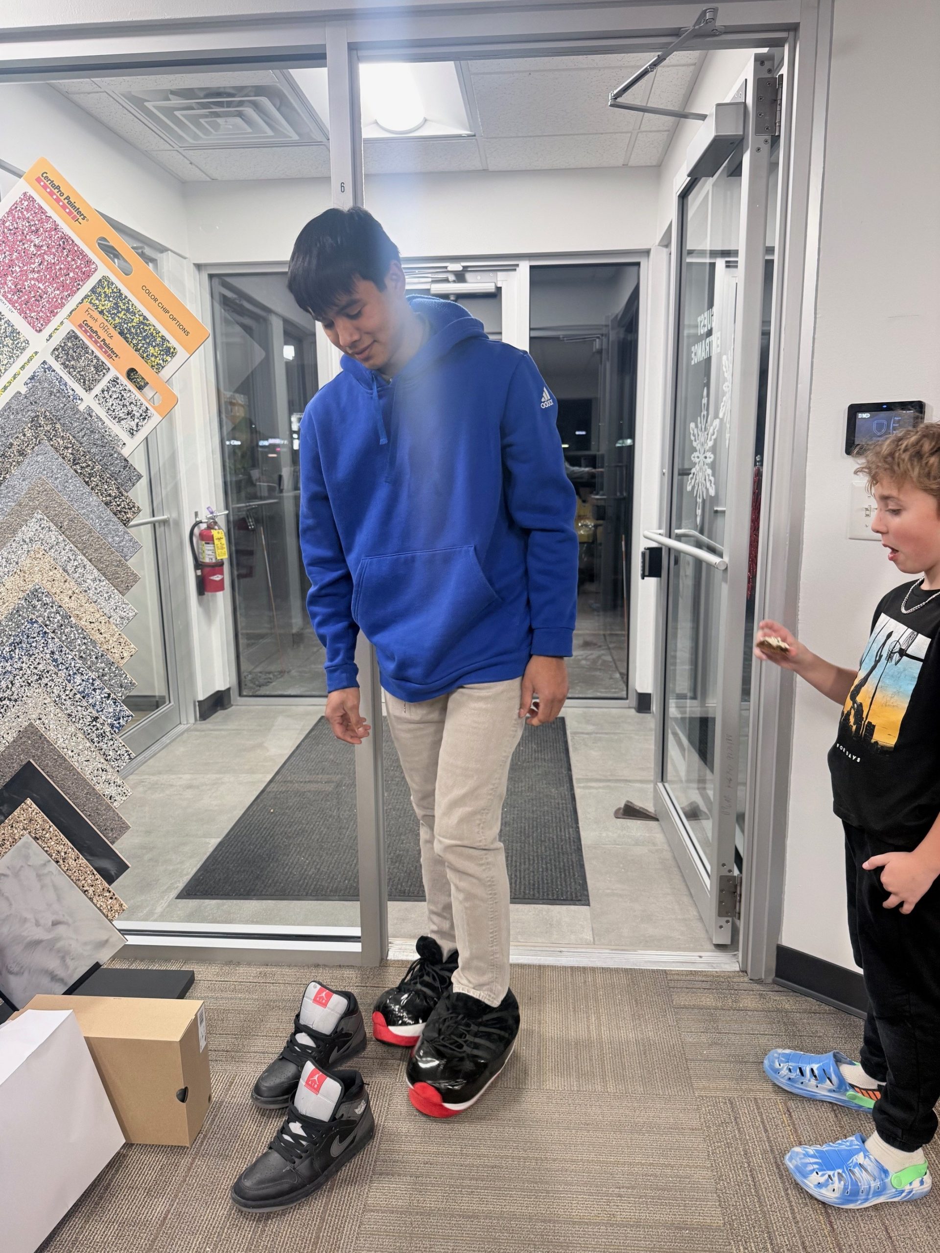 group at office party