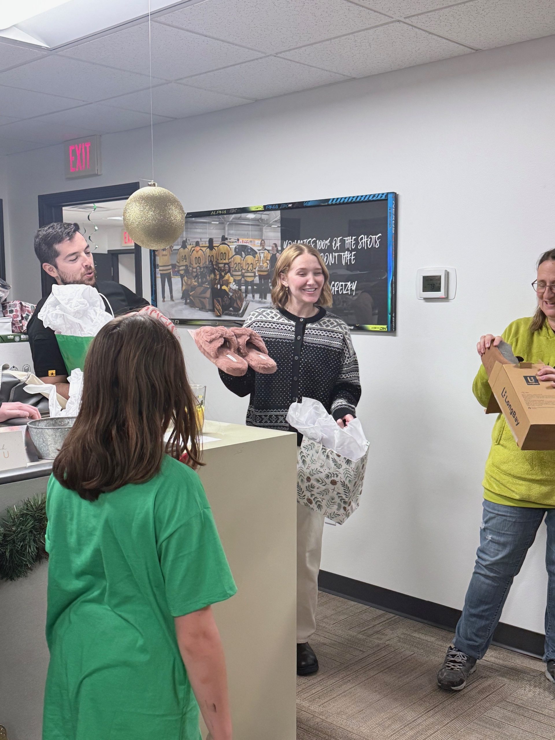 group at office party