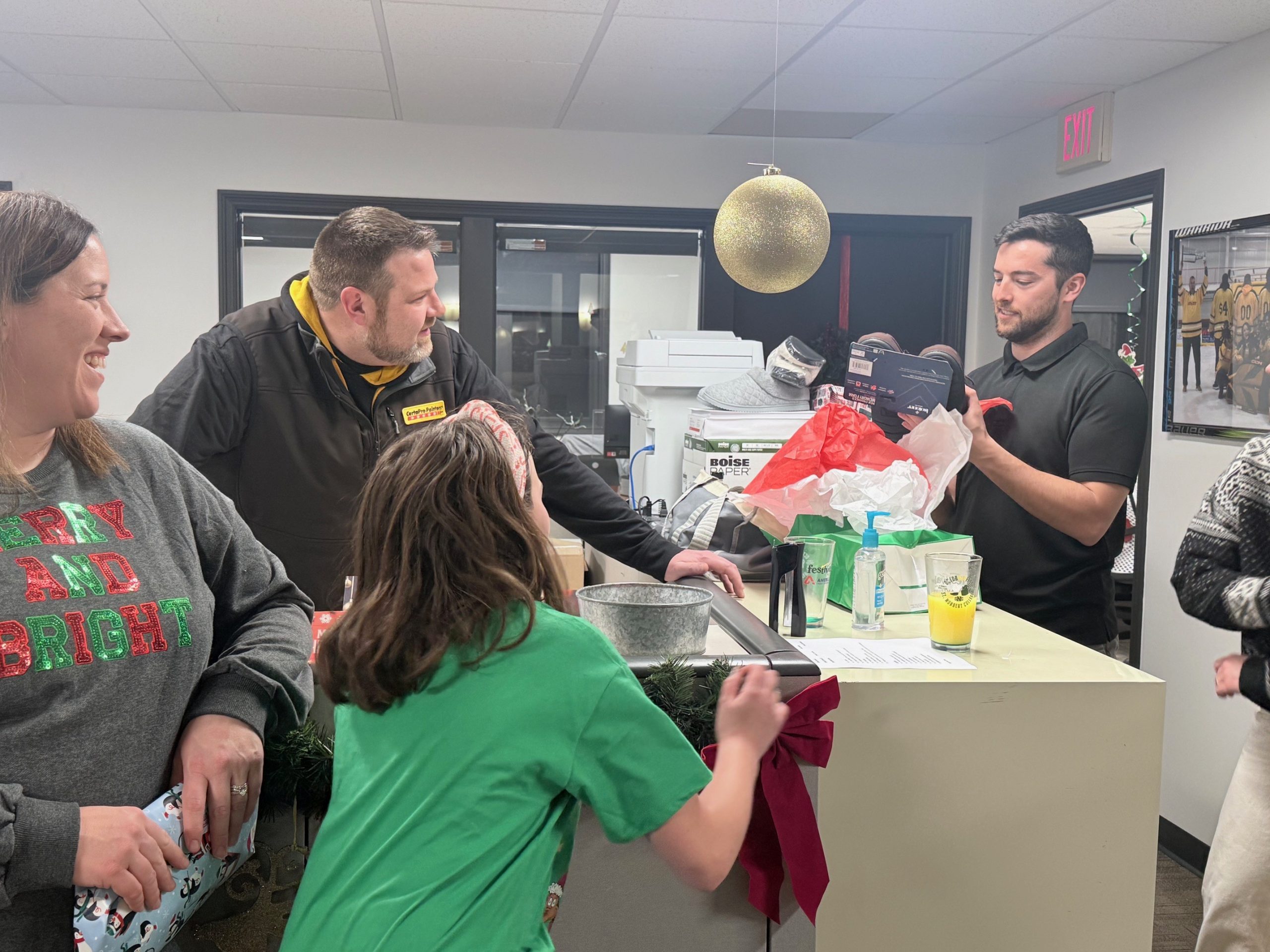 group at office party