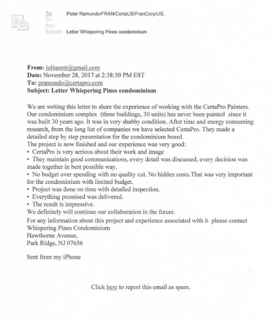 certapro north bergen whispering pines letter of recommendation