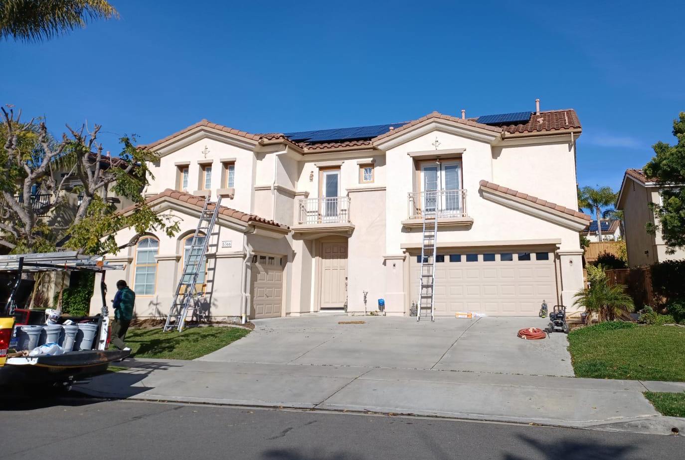 Two-Story Home Exterior Repainted Before
